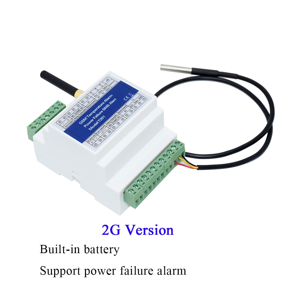 Din-Rail 4G Lte Gsm Sms Afstandsbediening Temperatuur Status Monitor Alarm Met 2 Relais Uitgang Stroomuitval herinneren: 2G Version Type C