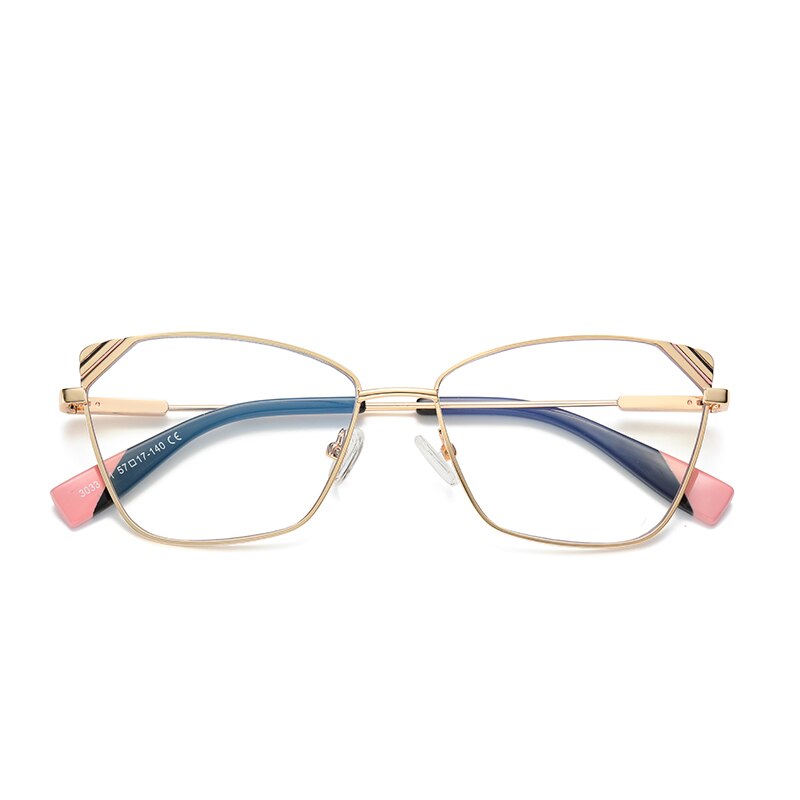 2022 Women Glasses Frame Stylish Female Optical Eyeglasses Prescription Eyewear Full Rim Cat Eye Alloy Spectacle: C1