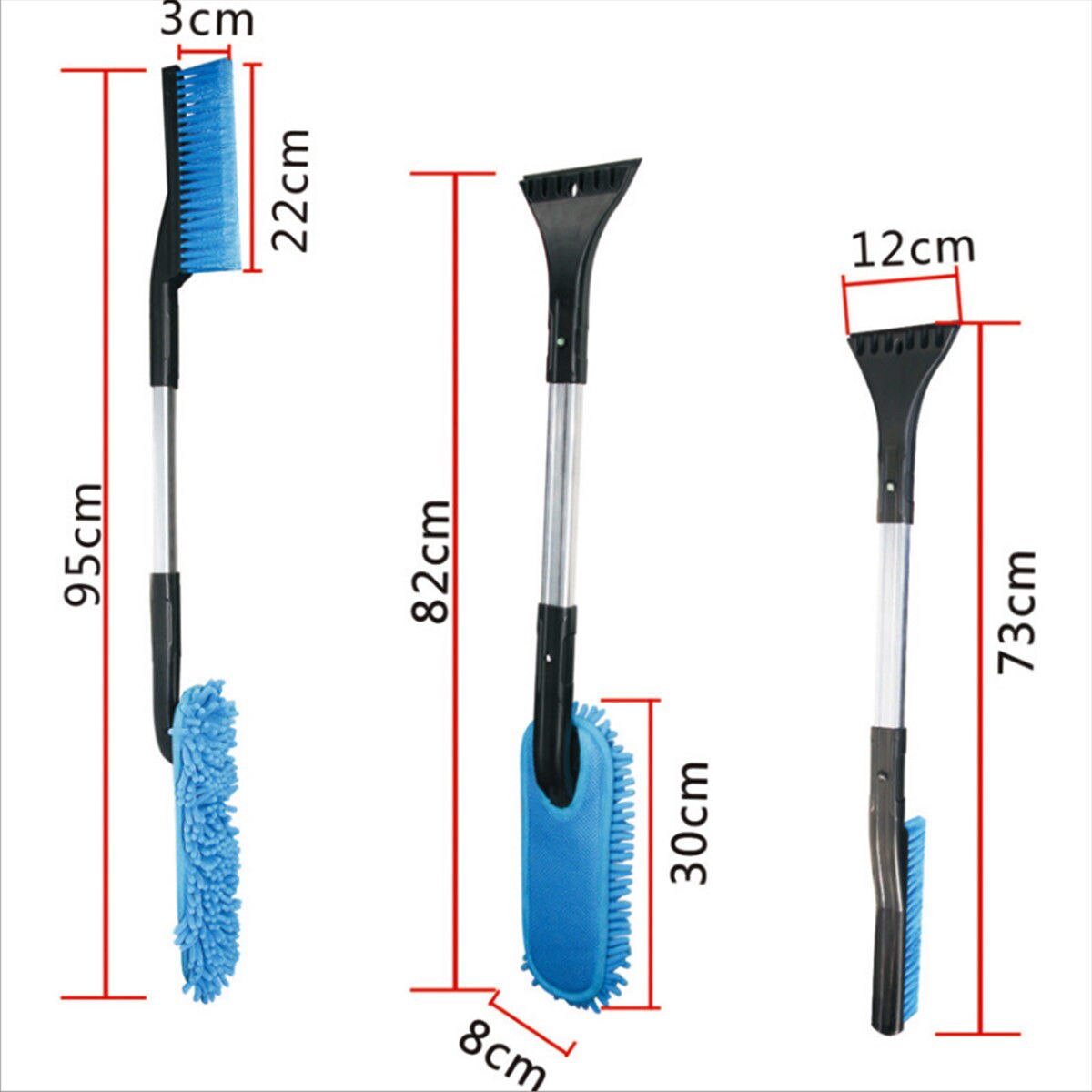 Bil kjøretøy spade 3 i 1 slitesterk snøer skrape børste spade verktøy til fjerning