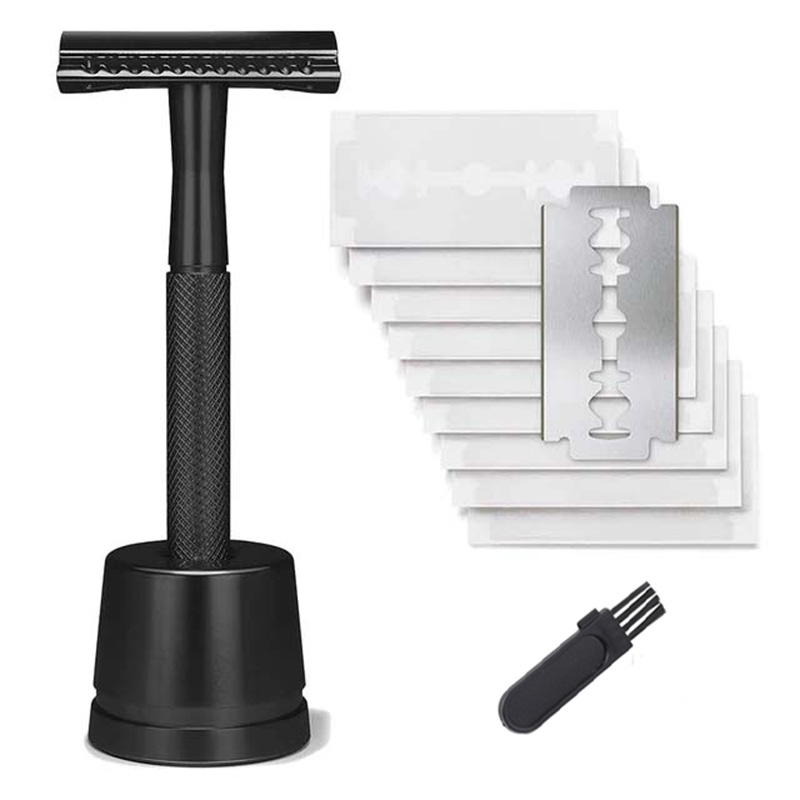 Stainless Steel Safety Razor Weighted Handle Double Edge Blade Refills Single Blade Razor for Men Shaving Razor Shaver Male: Yellow