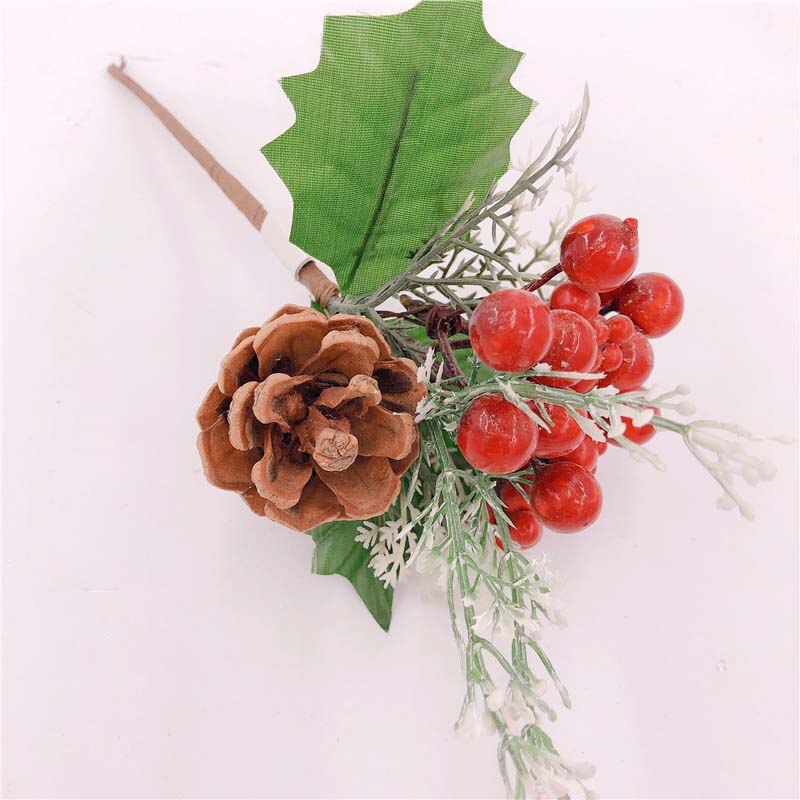 9 stijlen kunstbloem rode kerst bessen dennenappel takken kerstdecoratie voor thuis bloemendecoratie bloemenknutsels