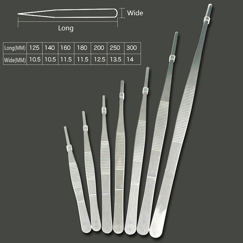 1set Multi-popuse Stainless Steel Tweezers High-precision Household Extension Long Electronic Repair Food Tweezers
