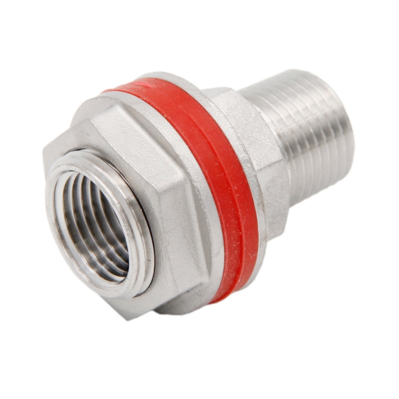 Heavy Duty Weldless Bulkhead - 1/2" Male NPT x 1/2"Female NPT Stainless Steel Homebrew Kettle Keg