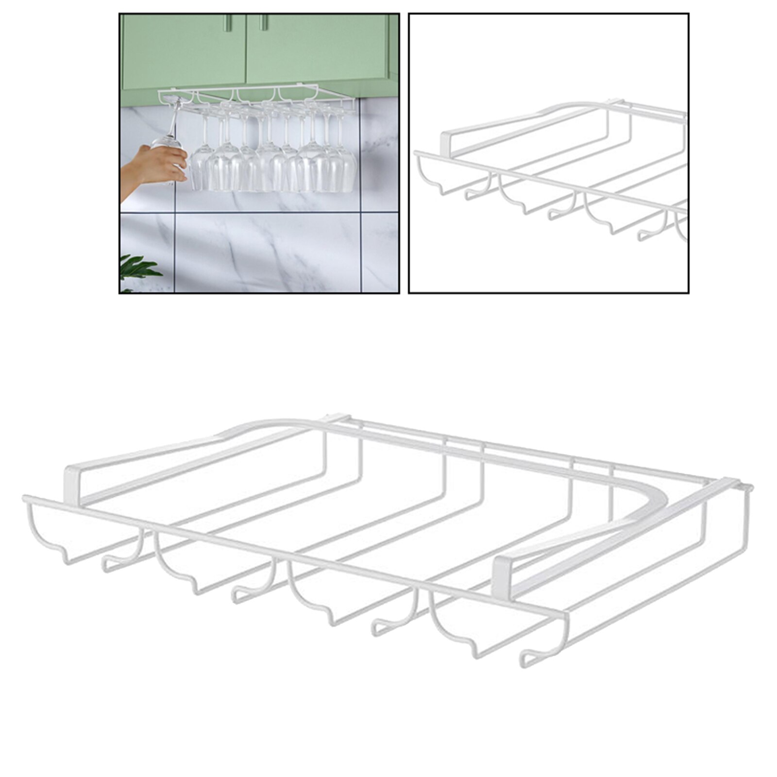 Wine Glass Rack Under Cabinet Mount Bar Wine Glasses Holder for Kitchen Bar