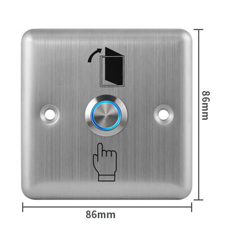 Stainless Steel Exit Button Push Switch Door Sensor Opener Release for Access Control Silver