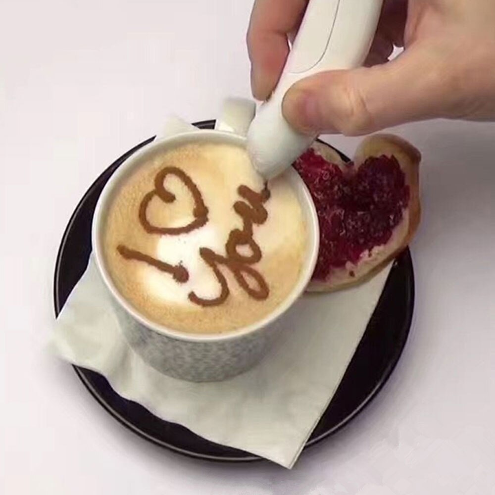Elektrisk latte art pen til kaffekage krydderipennekage dekoration pen kaffe udskæringspen bagning af konditorværktøj