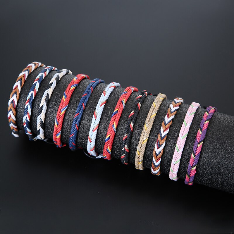 12pcs/set Mixed Color Colorful Cloth Handmade Braided Bracelets For Women Adjustable Rope Bracelet Friendship Jewelry