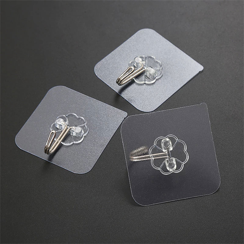 1 Stck 6x6cm transparent Starke Selbst Klebstoff Tür Zauberstab KleiderbüGel Haken Saug Schwere zuletzt Gestell Tasse Sauger für Küche Zubehör