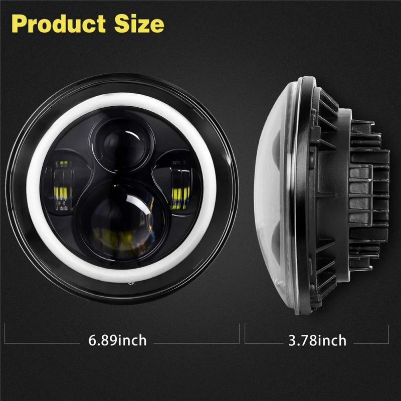 2 Stuks 7 Inch Led Koplampen Halo Hoek Eye Voor Jeep Wrangler Jk Tj Cj Lj 150 W/st Motorfiets Signaal lamp Werk Licht