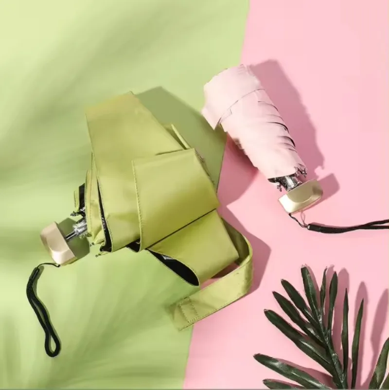 Mini Sonnenschirm kleine Tasche Regenschirm Vinyl Falt schirm UV UV-Schutz Sonnenschutz Tasche Sonnenschirm Kapsel