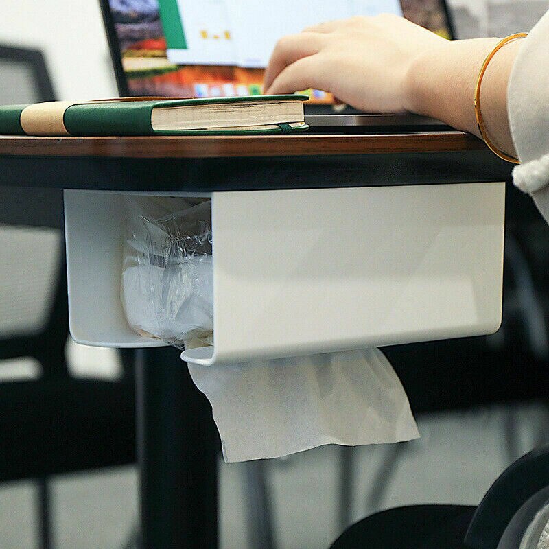 Enkel bærbar selvklæbende vævskasse indsæt vægmonteret papiropbevaringsboksholder organizer tissuekasse papirholder