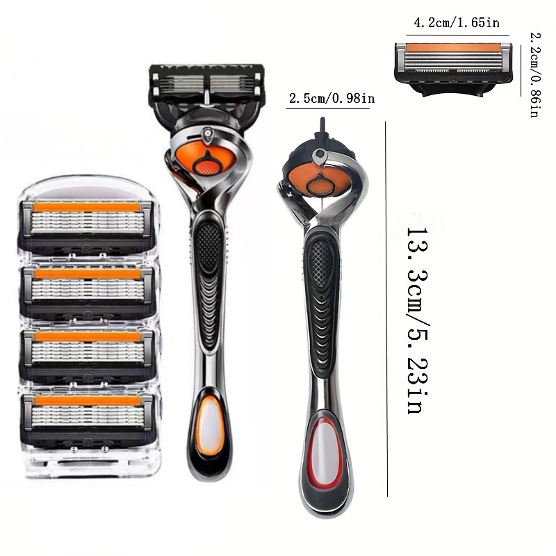 5 Layers Manual Shaver Razor With 4 Replaceable Heads Blade Brand universal Handle & Head