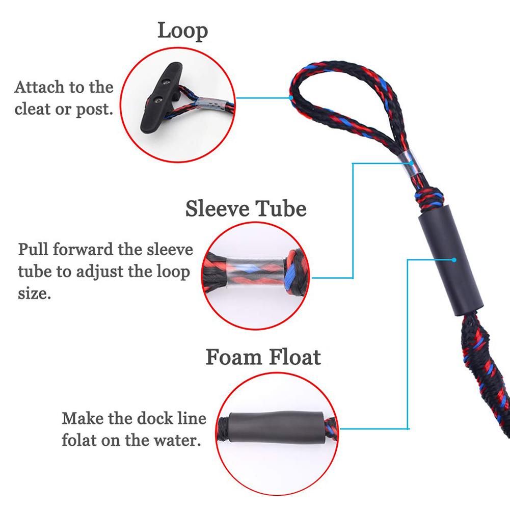 Båt tau båt Brygge linjer fortøyning tau strikk snorker til drivende jetski surfebrett kajakk pontong robåter tilbehør