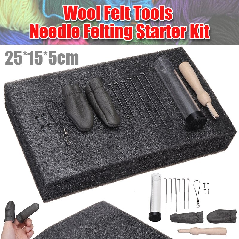 14pcs Needle Felting Starter Kit DIY Craft Needlework Poke Needle Felting Accessories Crafts Parts