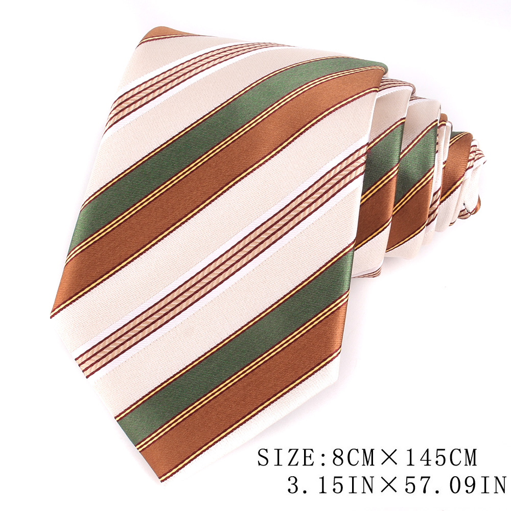 Classic Stripe Ties For Men Women Brown Color Neck Tie For Party Business Paisley Suit Neckties Wedding Neck Tie For Groom