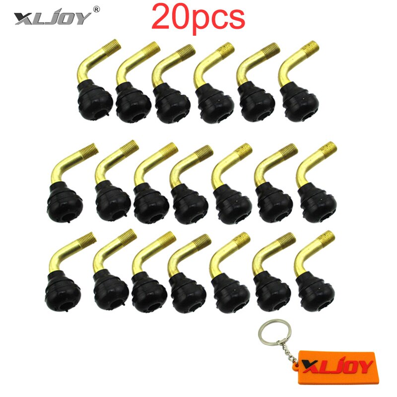 Válvula de neumático sin tubo XLJOY PVR70, tallos de 90 grados, de tracción automática para moto, ciclomotor, ATV, Quad Pit Dirt Bike: 20pcs