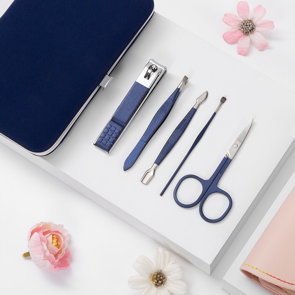 Set van 18/15/12/10/7/4 nagelknippers, roestvrij staal, nagelschaartje, pincet, oorlepel, acne-naald, manicureset