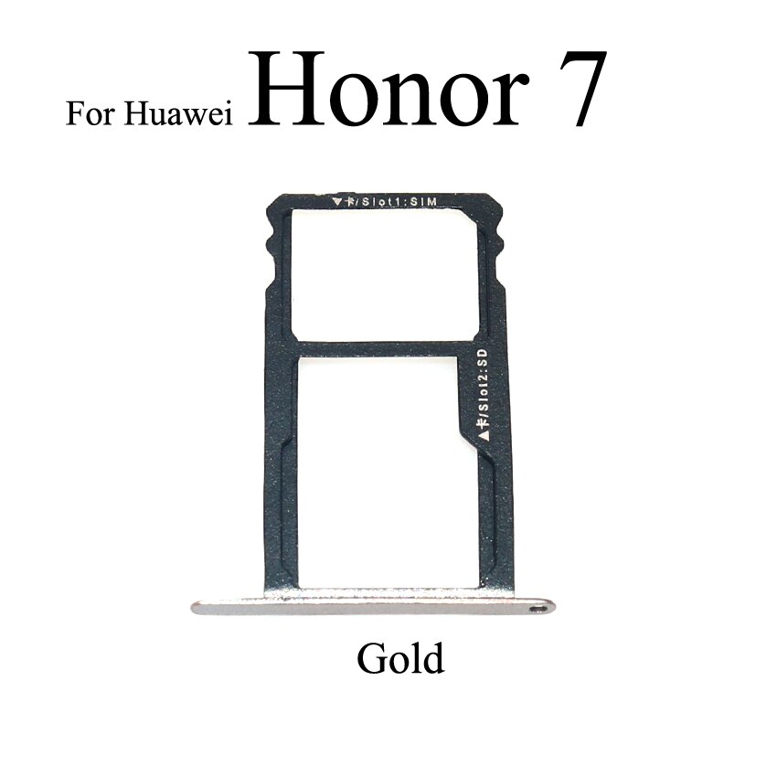 YuXi Für Huawei Honor 7 SIM Karte Tablett Halfter Slot Adapter Ersatz Teile Gold Grau Silber Rosa: Gold