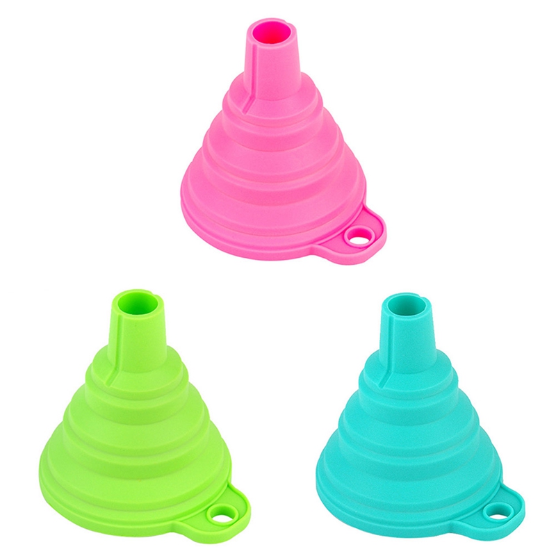 1pcs Mini Opvouwbare Trechter Silicone Inklapbare Trechter Opvouwbare Draagbare Trechters Worden Opgehangen Huishoudelijke Vloeibare Doseren Keuken Gereedschap