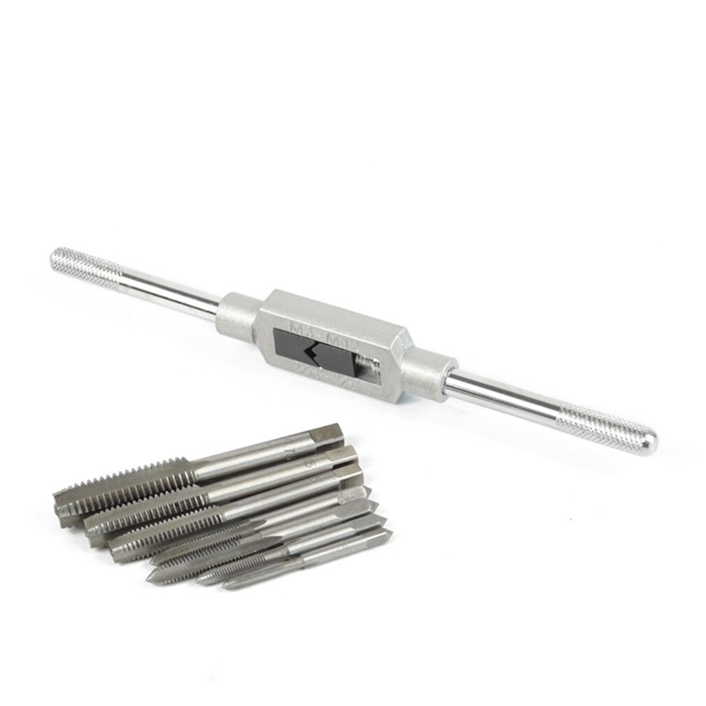 8pcs Round Die Hand Tap Metric Fine Thread Dies Taps Suit Hand Metric Wrench Set Wrench Hand Twist Tap Set