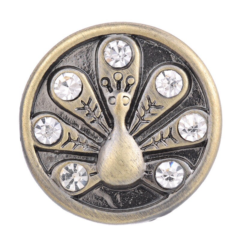 Antique Brass Snap button 18mm Snap Charms fit Ginger Snaps jewelry Vn-1988: M