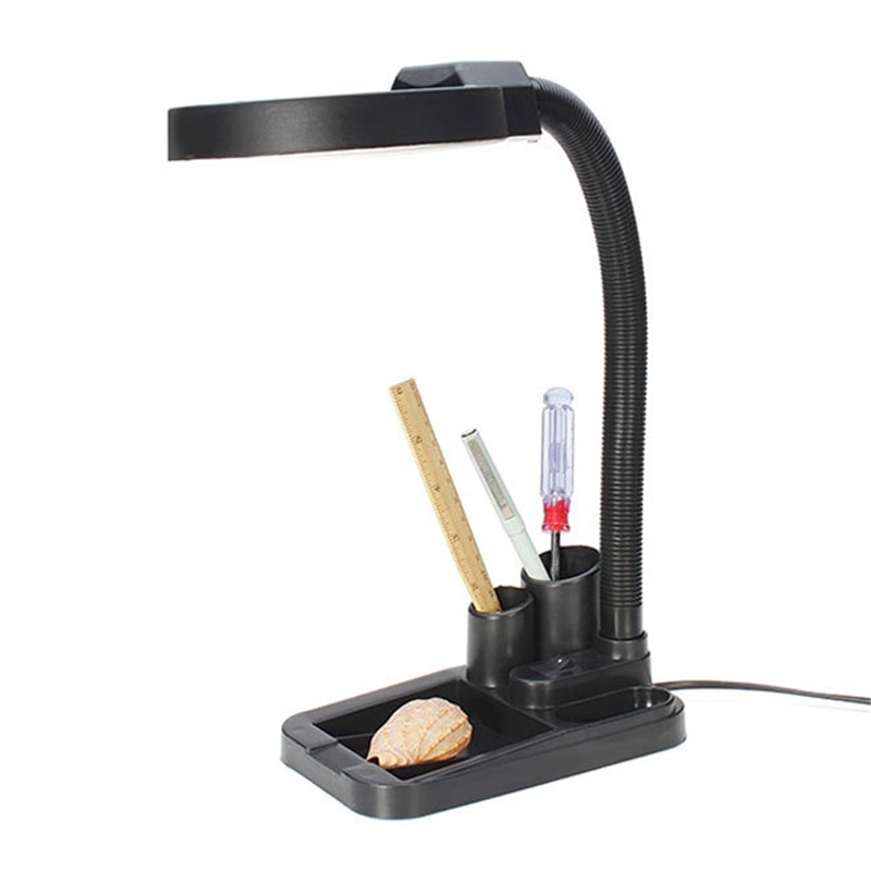 Eu Plug 220V Ambachten Glas Lens Led Bureau Vergrootglas Lamp Licht 5X 10X Vergrootglas Desktop Loupe Repareren Van Gereedschap Met 40 Leds Stand