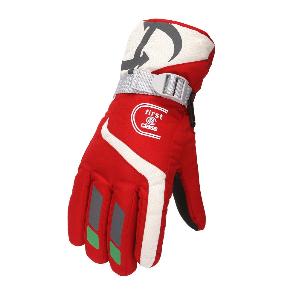 Guantes de esquí Extra gruesos para hombre y mujer, manoplas para esquí, Snowboard, nieve, deportes de invierno, cálidos, impermeables, de cuero de imitación: RD