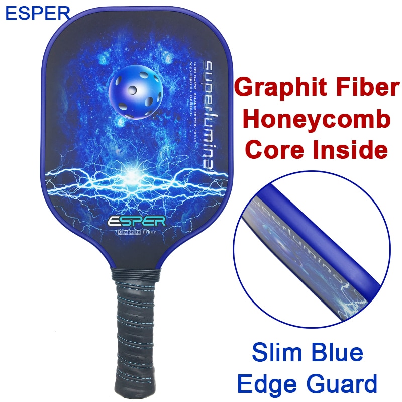 Esper pickleball paddel grafit pickleball racket honeycomb komposit kärna ultra kudde grepp låg profil kant bunt racket