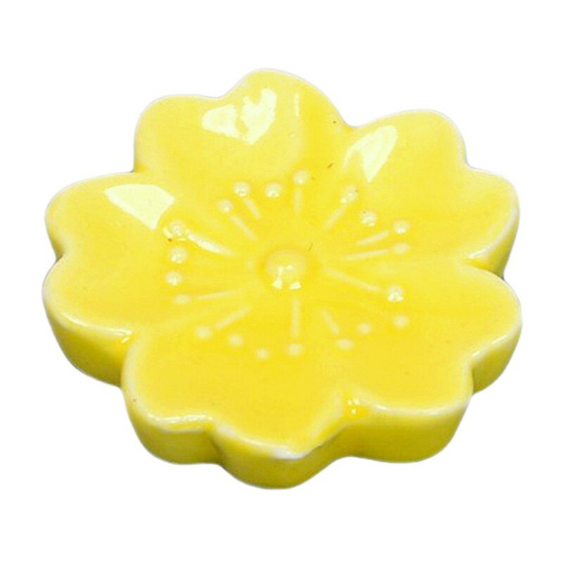 Keramische Sakura Bloesems Eetstokjes Houder Lepel Vork Chopstick Rest Stand Keuken Gereedschap Servies Eettafel Decoratie: yellow