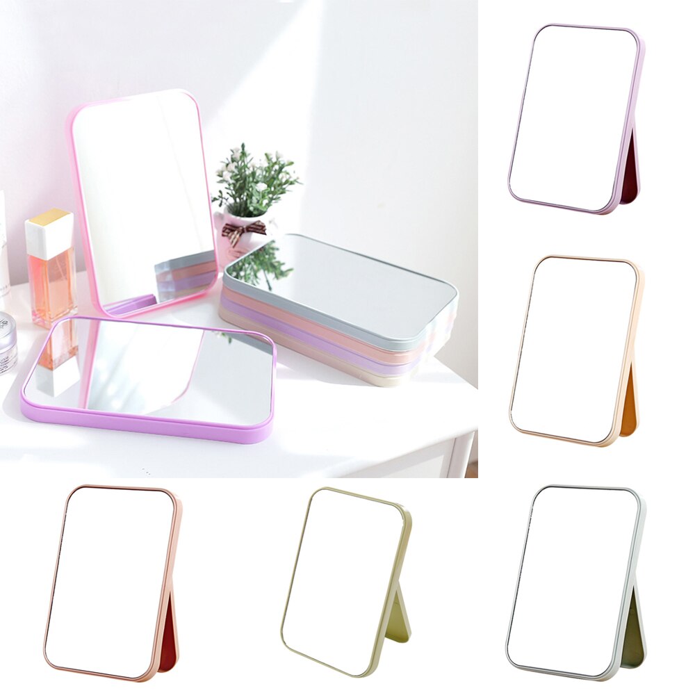 Desktop Make-upspiegel Cosmetische Spiegels met Verstelbare Stand Willekeurige Kleur
