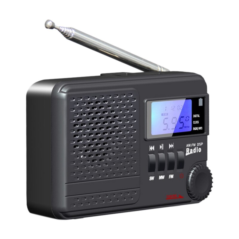 Multi-Band Multifunctionele Radio, Led Display Fm/Am Radio, stereo Anti-Zand Oplaadbare Radio: Default Title