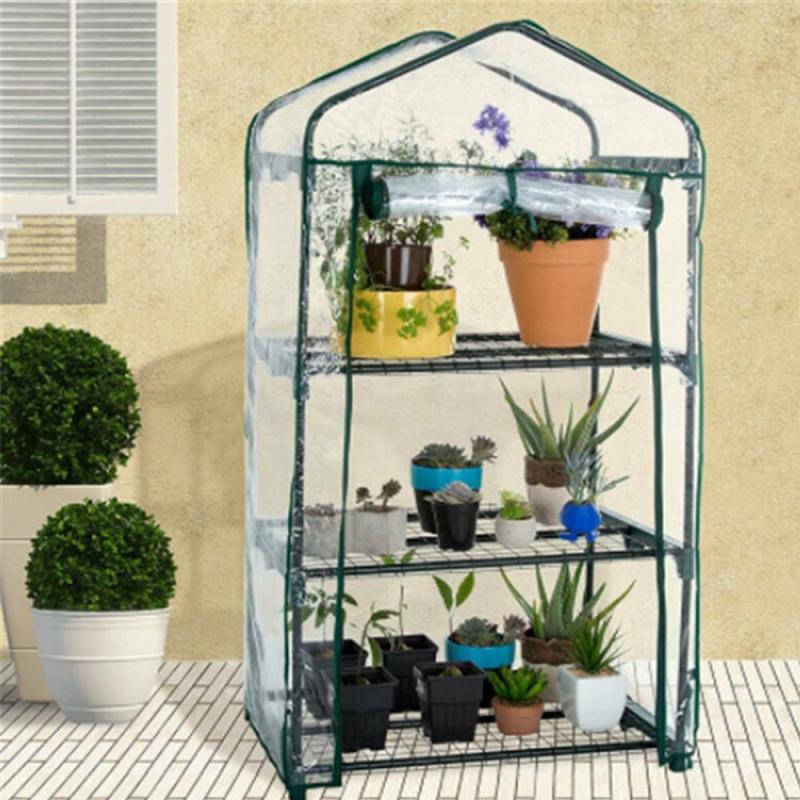 2/3/4/5 Laag Pvc Tuin Kas Huishoudelijke Plant Kas Schuur Mini Tuin Kas Cover Zonder Ijzer Stand