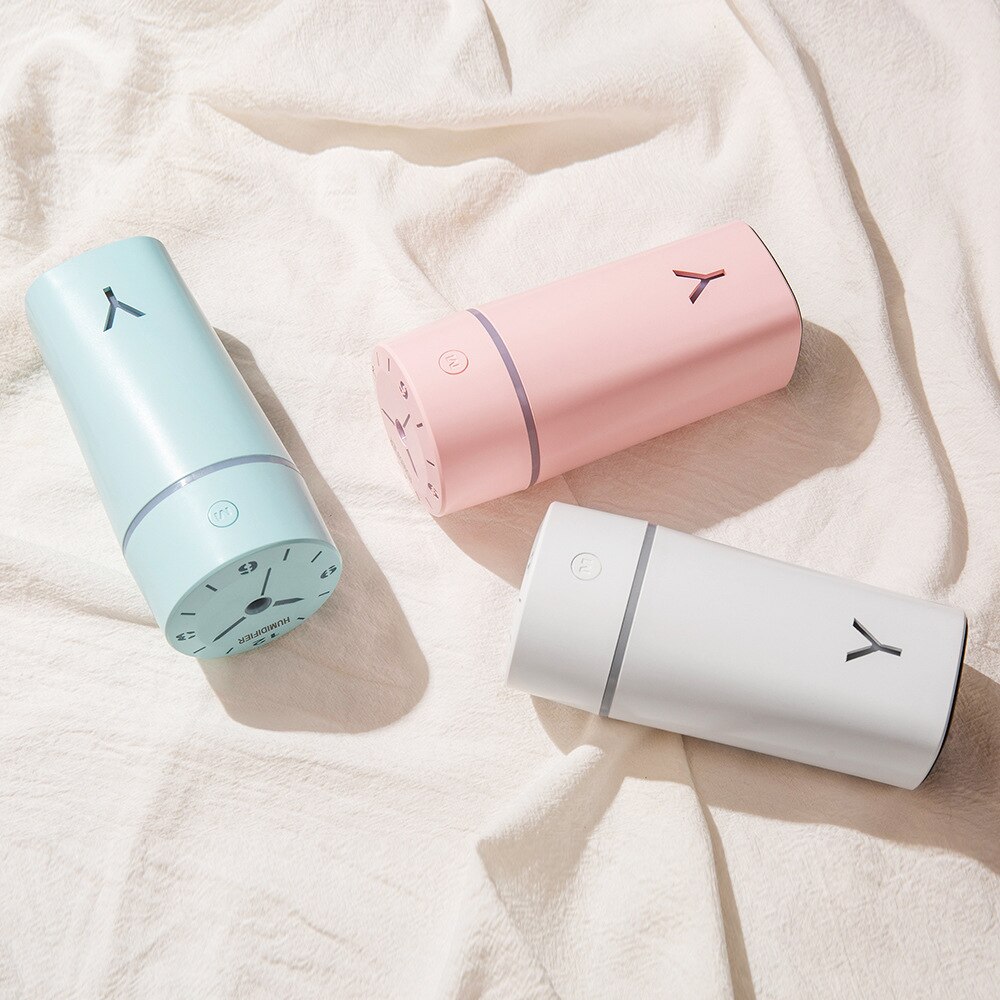 230ML USB Clock Shape Air Humidifier Ultrasonic Cool-Mist Adorable Mini Aroma Humidifier for Office Home Living Room Bedroom