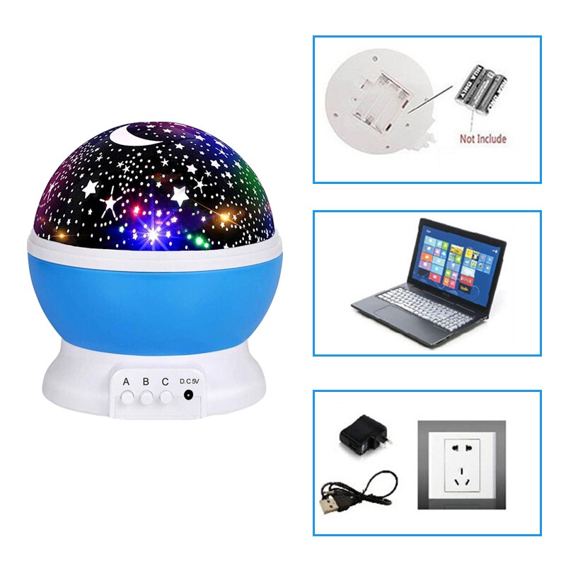 Hemel projector ster maan melkweg nachtlampje voor kinderen kinderkamer decoratie projector roterende kinderkamer nachtlampje led babylamp