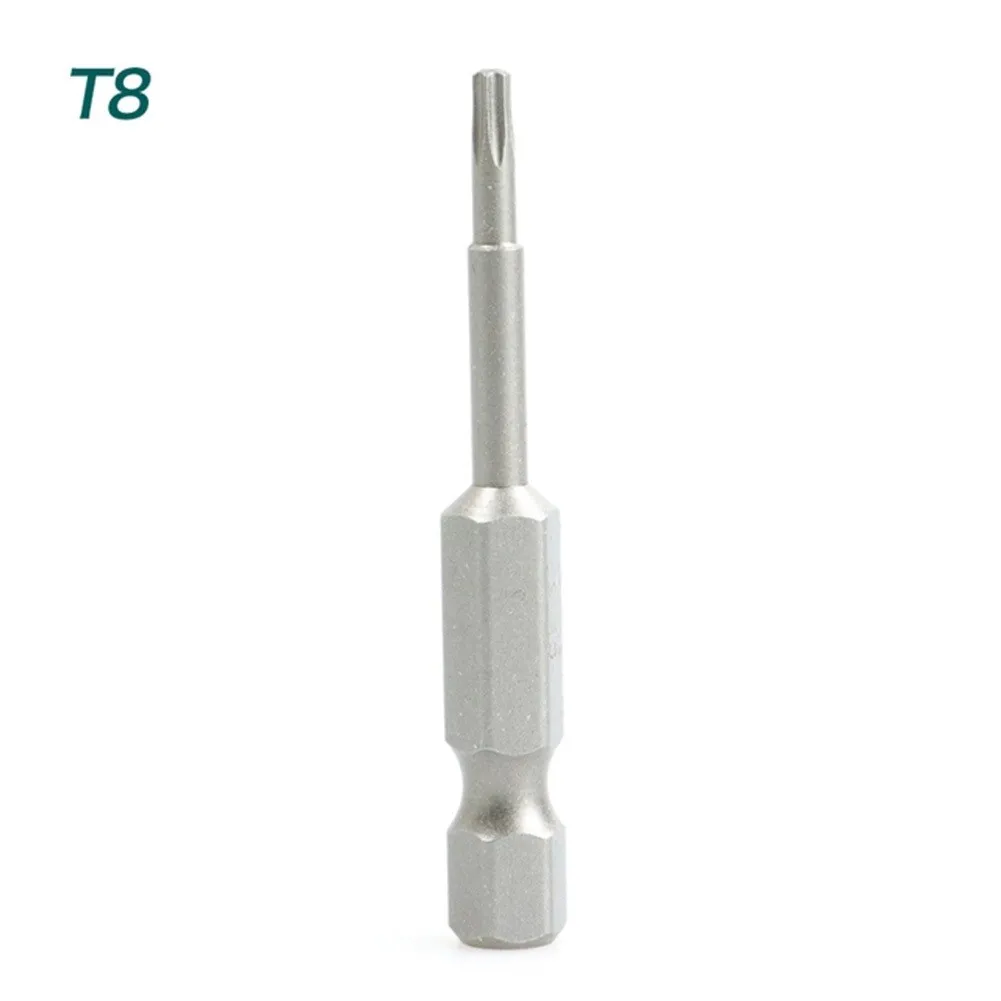 50mm torx skruetrækker bits med hul  t5, t6, t7, t15 t20 t25 t27 t30 1/4 tommer sekskantet skaft elektrisk skruetrækker stjerne bit sæt: T8