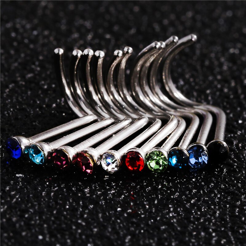 Piercing para nariz estilo Punk, joyería para labio, joyería corporal para hombre, pendientes para mujer, 1,8mm, 10 Uds.