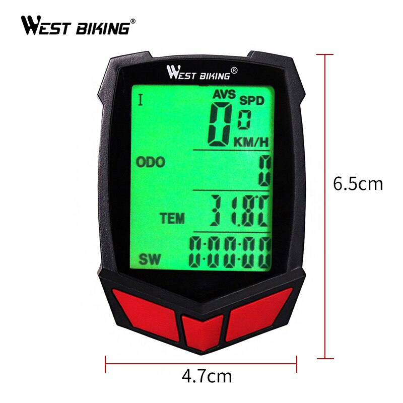 WEST BIKING Bike Computer Bicycle Speedometer LED Bicycle 20 Functions Waterproof Ciclocomputador Cycle Backlight Speedometer