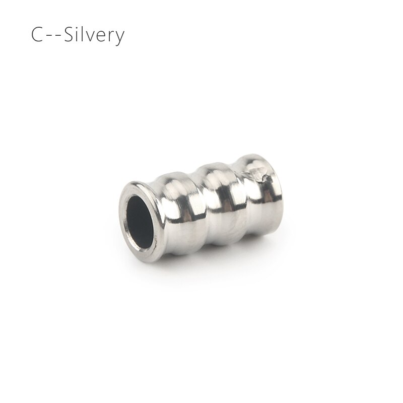 Corrugated Titanium Alloy Knife Beads Titanium Paracord Bead Accessory DIY Pendant: silvery