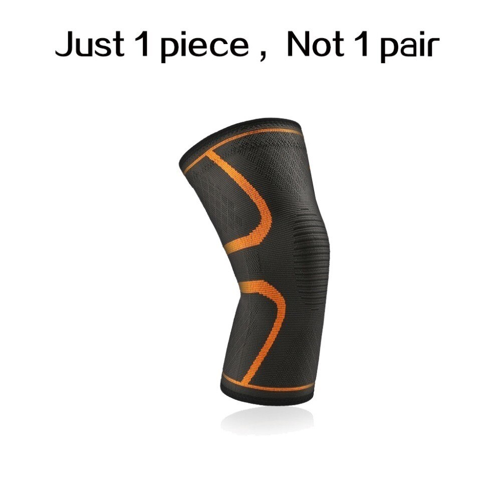 Værd 1 pc elastiske knæbeskyttere nylon sports fitness gear knæpude bøjle løbe basketball beskytter volleyball støtte: 1 stykke orange / Xl