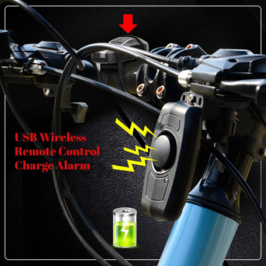 Bike Alarm USB Charging Wireless Remote Control Anti Theft Motorcycle Scooter Bike Accessories ciclismo accesorios de bicicleta
