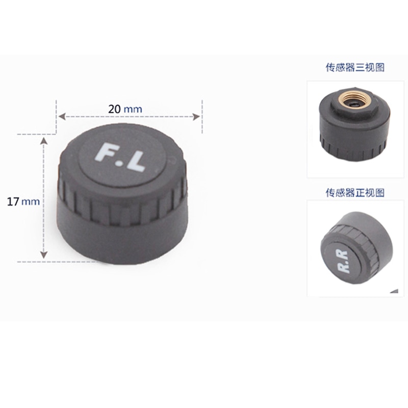 Däcktrycksövervakningssystem tpms sensorsolar bilsäkerhet smart däckkontroll trådlös 4 hjul extern