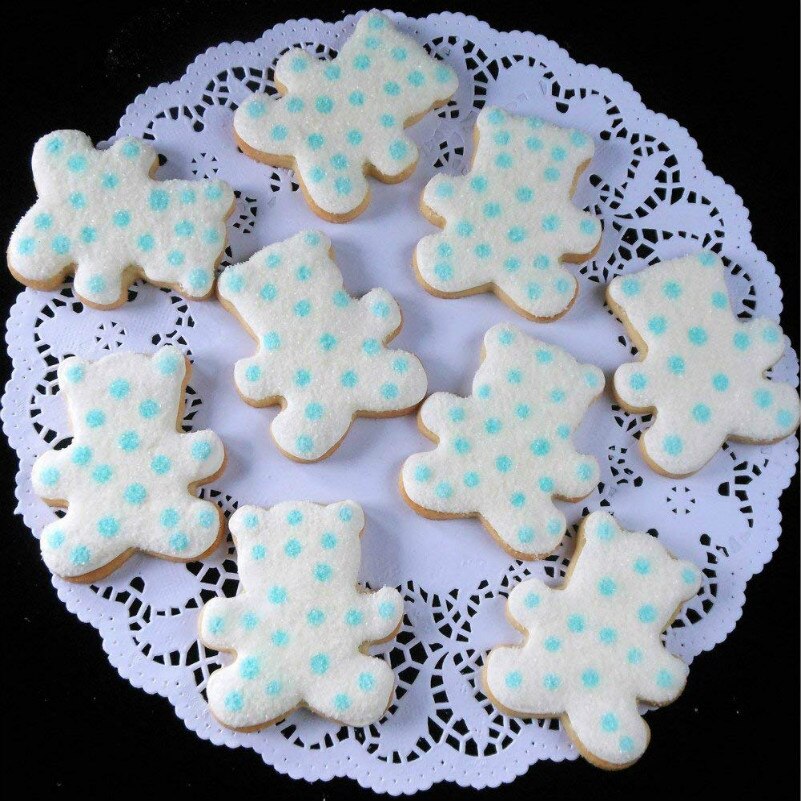 Keniao ænder og bamse småkage udstikker sæt til baby shower fødselsdagsfest  - 2 styk - kiks fondant forme - rustfrit stål