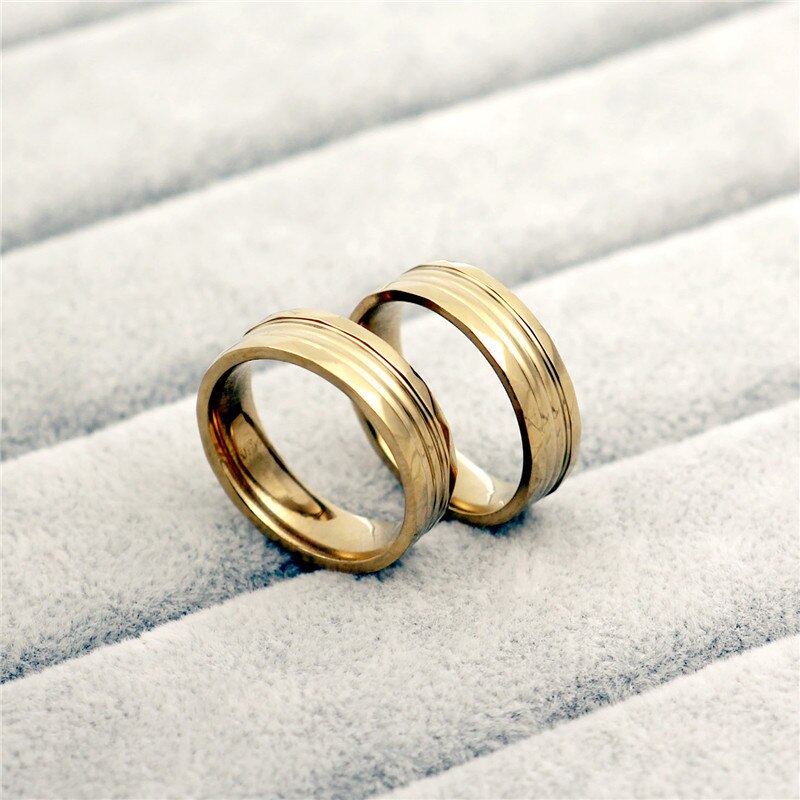316l aço inoxidável anel de dedo 18kgp jóias para homens e mulheres casamento noivado anel tamanho 17 18 19 20 21mm atacado
