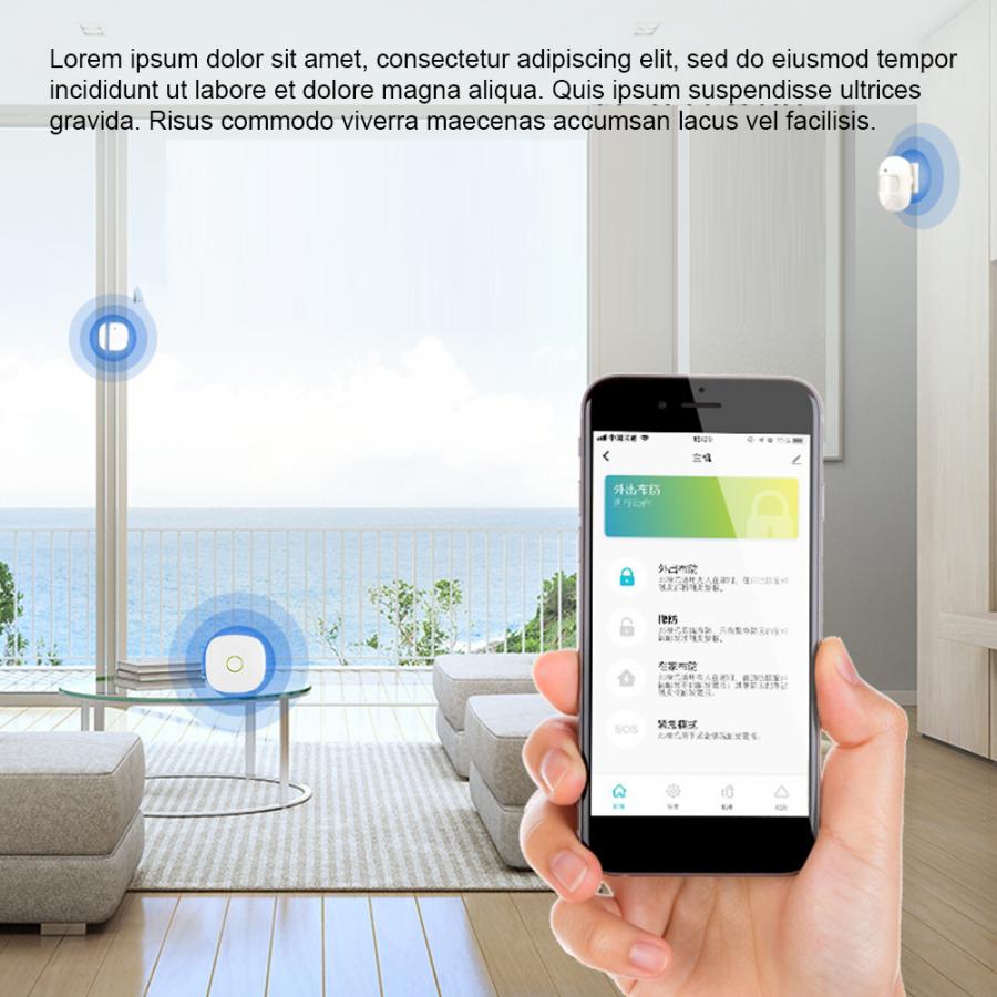 Smart WiFi Alarm Anti-Theft Security Burglar Alarm System for Alexa / Tuya EU 100-240V