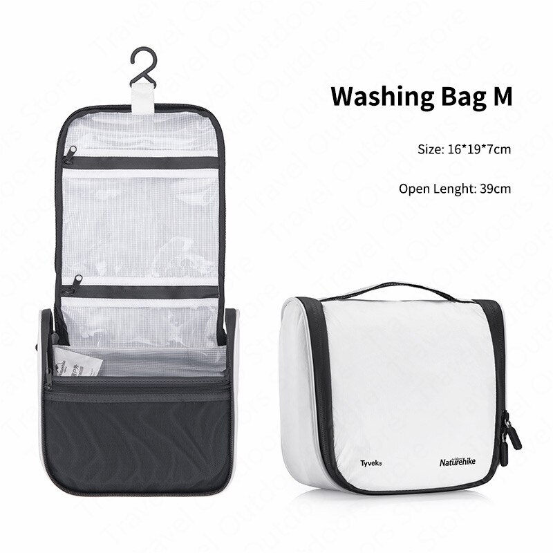 Naturehike vandtæt taske rejse kosmetisk taskevirksomhed stor kapacitet tøjpose tpu multifunktions bærbar opbevaringsbadtaske: Hvid m