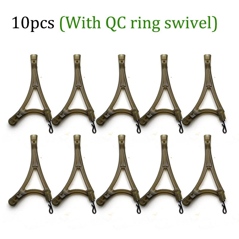 10pcs Carp Fishing Tackle Anti Tangle System For Method Feeder Cage Carp Rigs Tool Side Bends Swivel Fish Accessories Equipment: With QC swivel