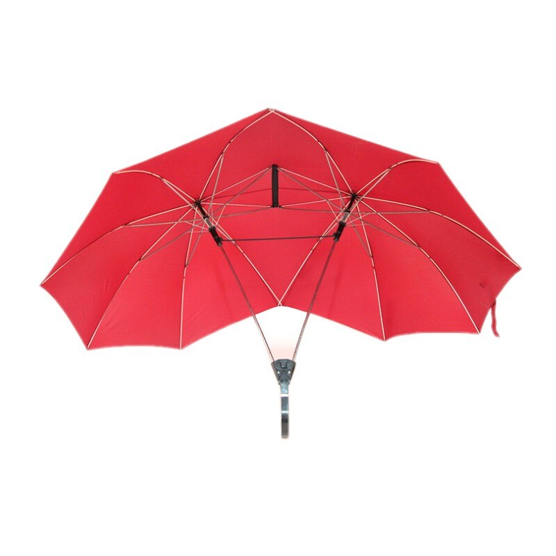 Paraguas automático para dos personas, sombrilla para amantes de las parejas, dos cabezas, doble varilla, novedad,