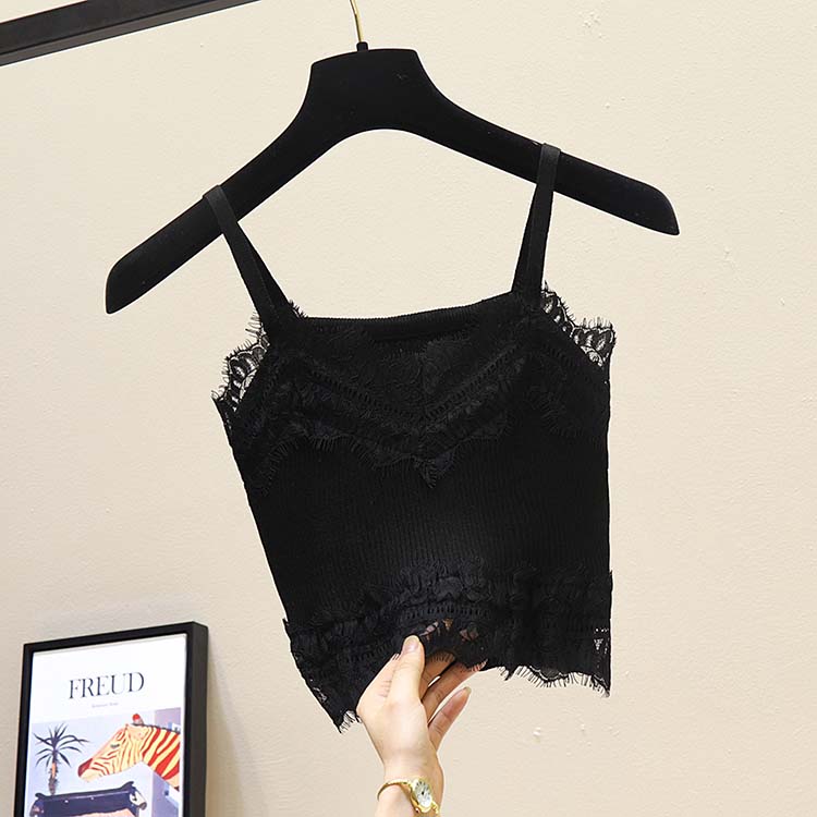 Heliar tricô casoles coreano espaguete estilingue branco sexy colete feminino camis 2019 verão casual hallow fora do laço soles: BLACK