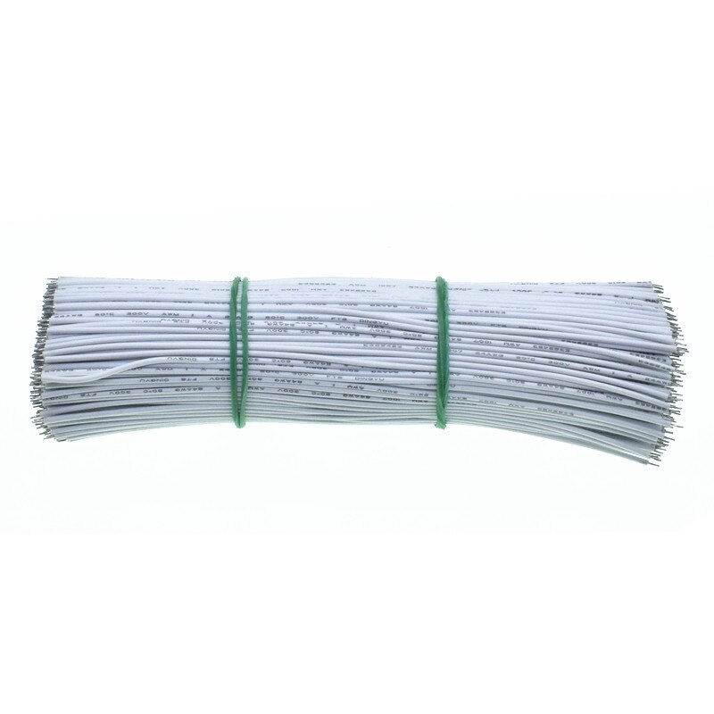 100pcs/Lot Tin-Plated Jumpers Breadboard PCB Solder Cable 24AWG 20CM Fly Jumper Wire Cable Tin Conductor Wires Connector Wire: White