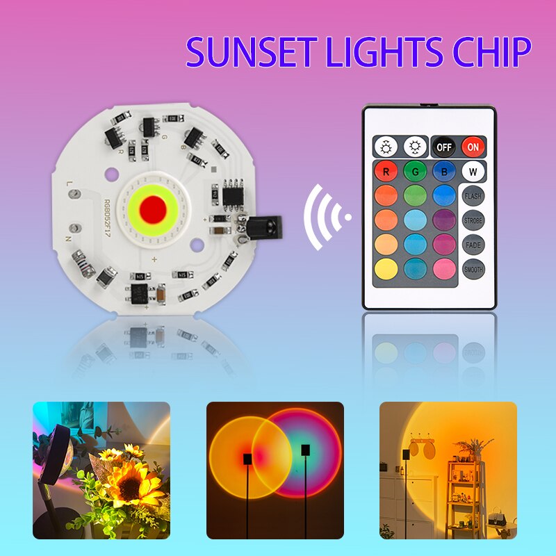 Sunset Lamp DIY Led Chip Led Cob RGB Chip Led Matrix No Need Driver Led Spotlights With Controller For Sunset Projection Lamp: Default Title